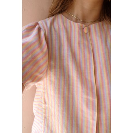 colorful frill blouse