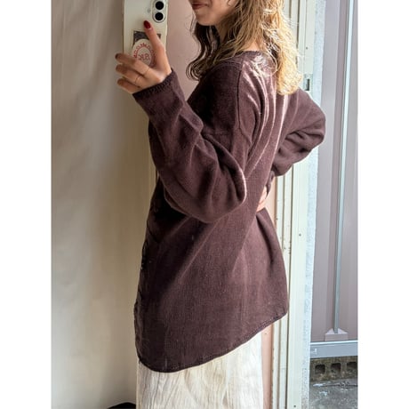 brown flower knit