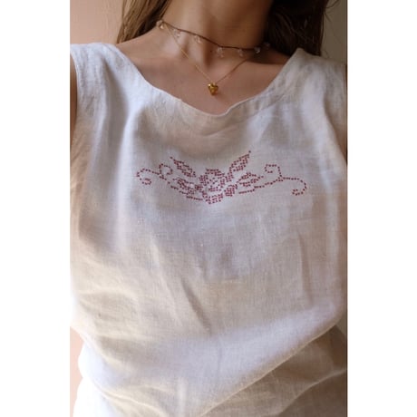 handmade cross-stitch tank top