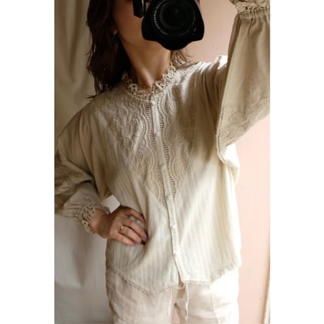 beige rose blouse