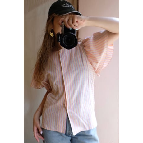 colorful frill blouse