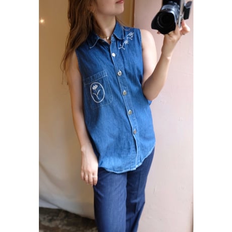denim embroidery shirt