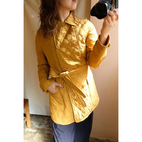 mustard quilting coat