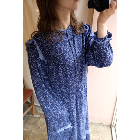 navy botanical one-piece