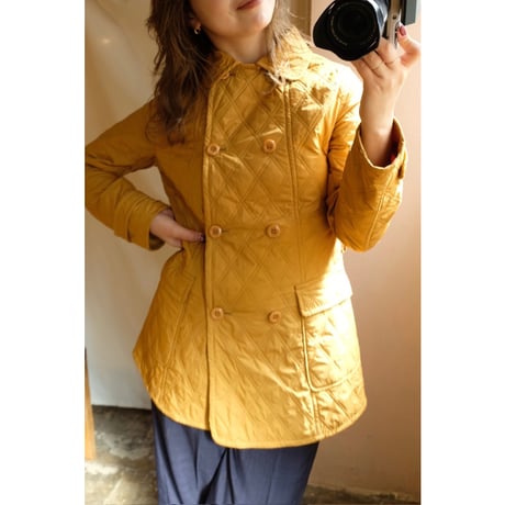 mustard quilting coat