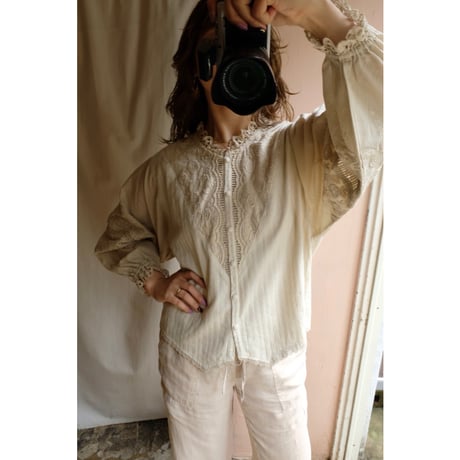 beige rose blouse