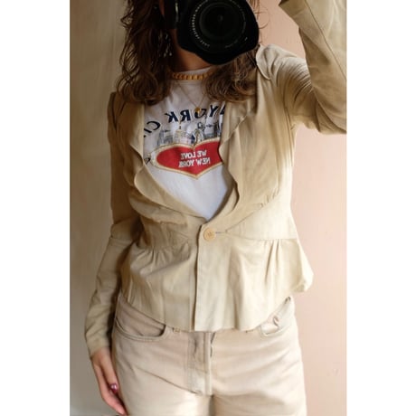 ivory leather jacket