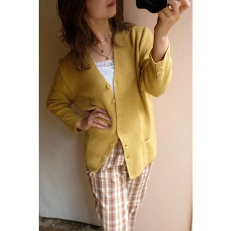 mustard knit cardigan