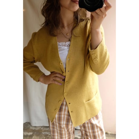 mustard knit cardigan