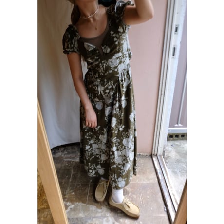 olive flower one-piece