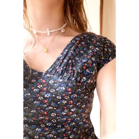 black flower tank top