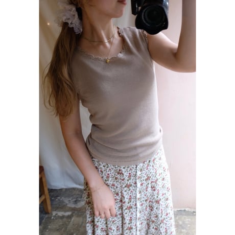 beige tank top