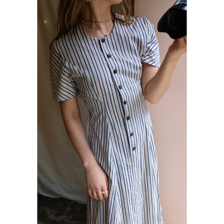 navy stripe one-piece