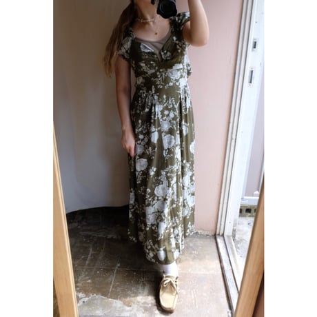 olive flower one-piece