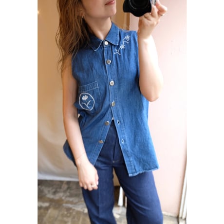 denim embroidery shirt