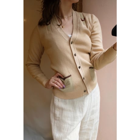 beige knit cardigan