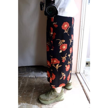 black flower skirt
