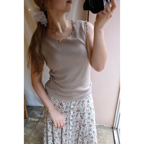 beige tank top