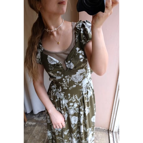 olive flower one-piece