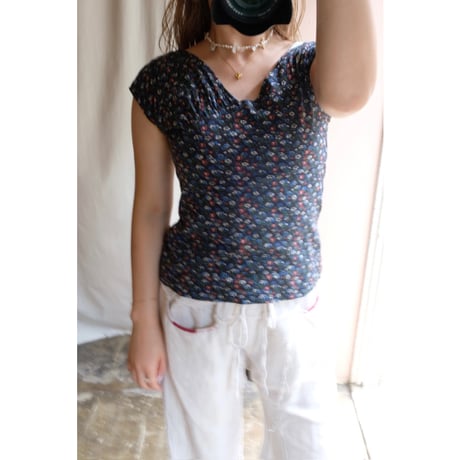 black flower tank top