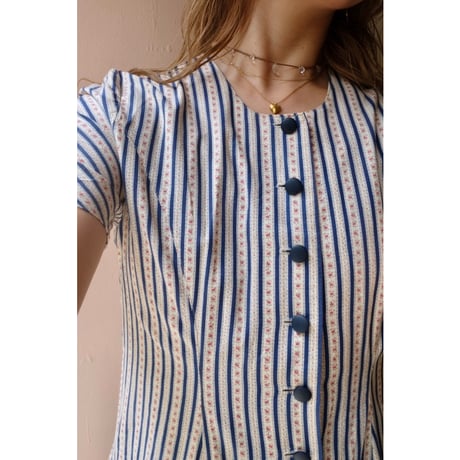 navy stripe one-piece