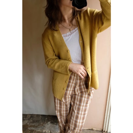mustard knit cardigan