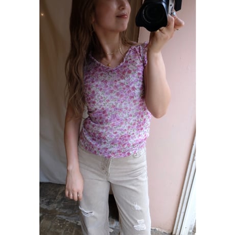 purple flower tank top