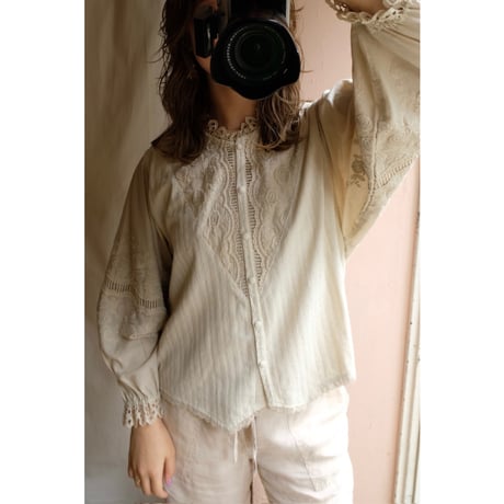 beige rose blouse
