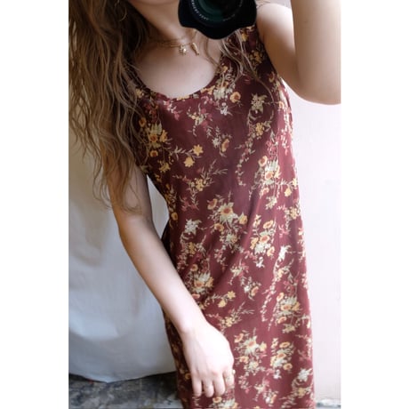 brown flower one-piece