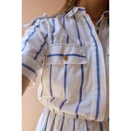 blue stripe one-piece