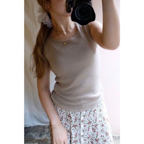 beige tank top