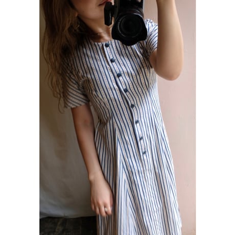 navy stripe one-piece
