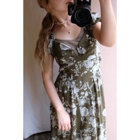 olive flower one-piece