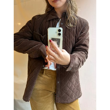 brown quilting jacket