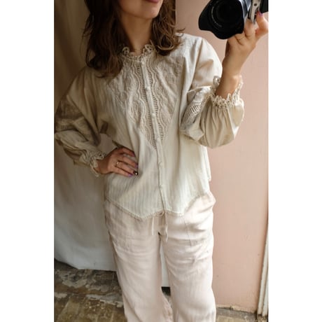 beige rose blouse