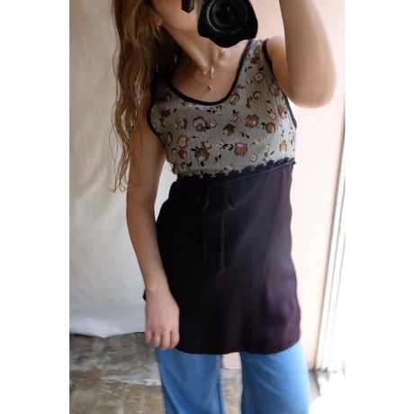 black flower tunic