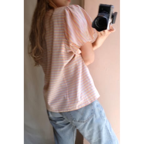 colorful frill blouse