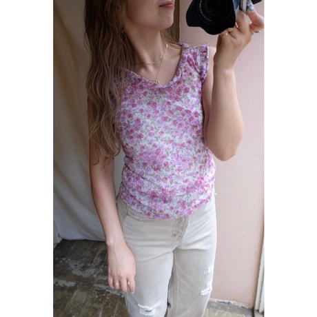 purple flower tank top