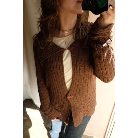 brown knit cardigan