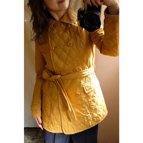 mustard quilting coat