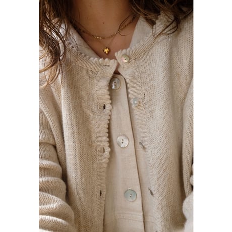 beige flower cardigan
