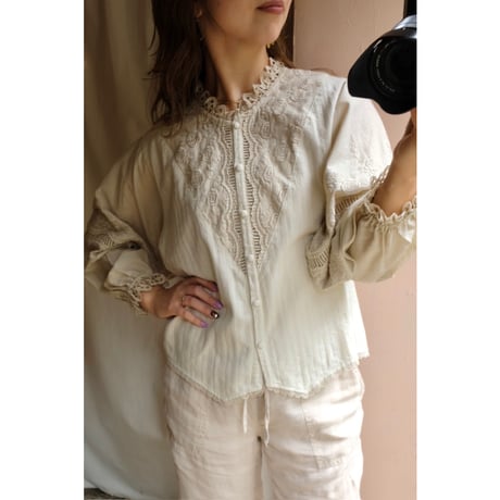 beige rose blouse