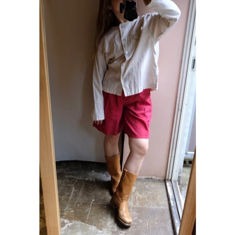 wine red half pants