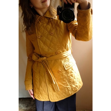 mustard quilting coat