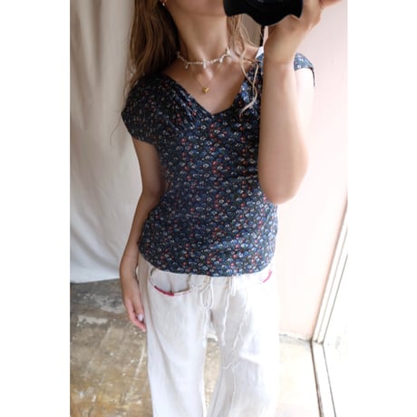 black flower tank top