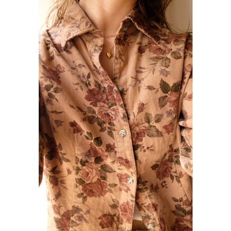 brown flower shirt
