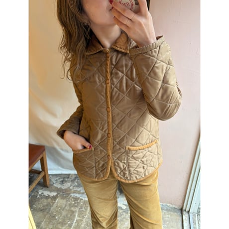 olive quilting jacket
