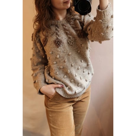brown pompom knit