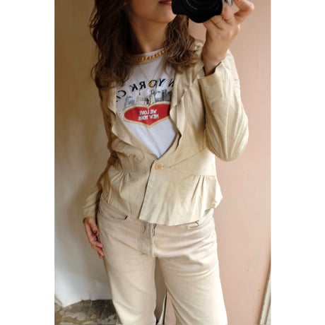 ivory leather jacket
