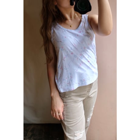 iceblue flower tank top